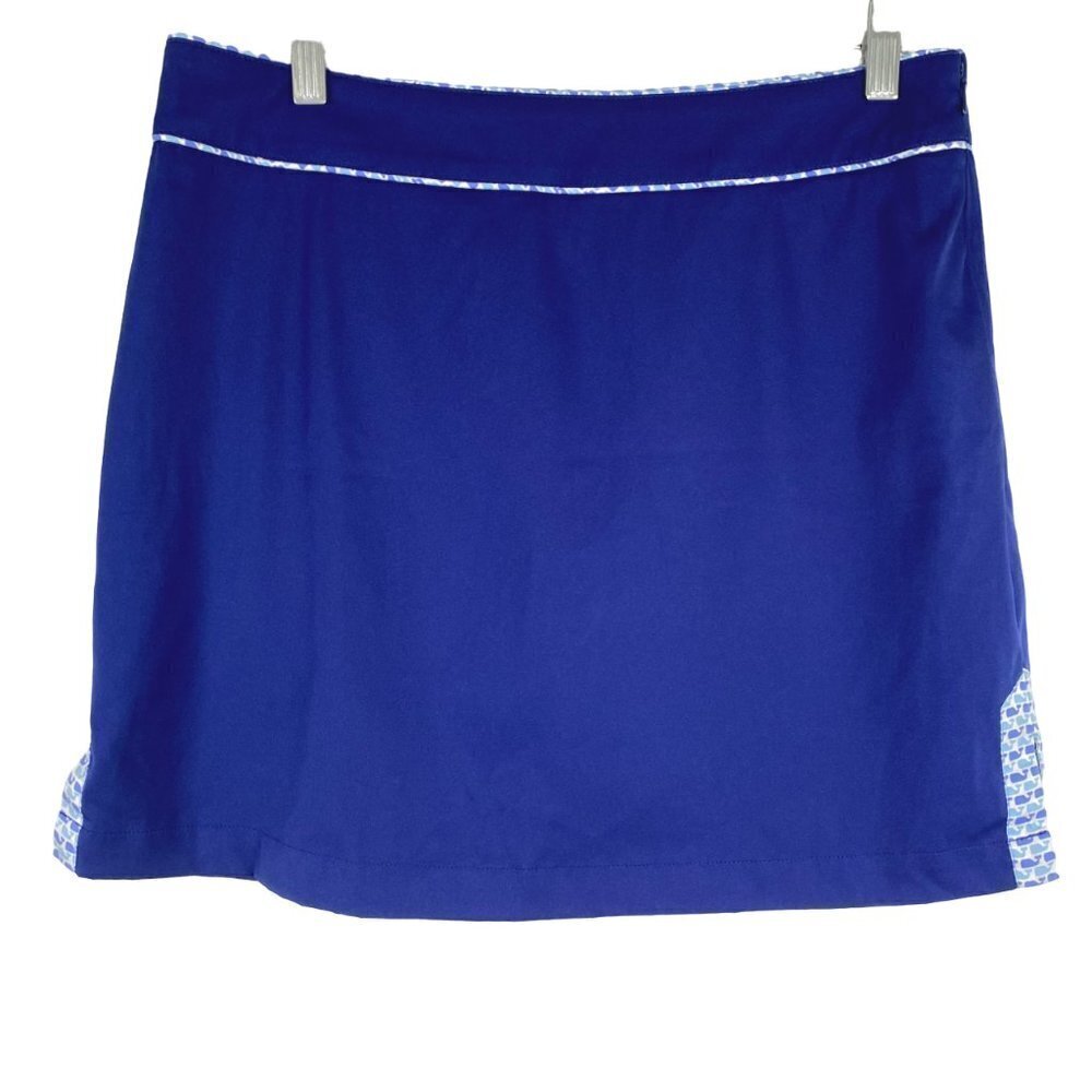Vineyard Vines Cobalt Blue Golf Skort with Patterned Trim